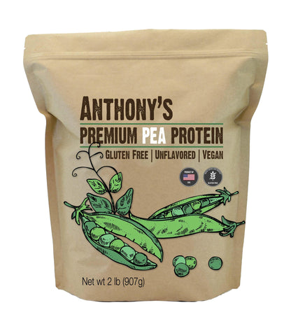 Anthony's Premium Pea Protein - 2 lb, Plant Based, Gluten Free, Vegan