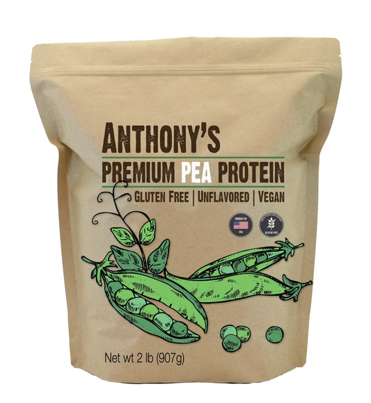 Anthony's Premium Pea Protein - 2 lb, Plant Based, Gluten Free, Vegan